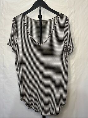Mudd Black and White Striped Top
